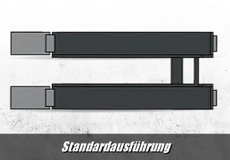 4-Säulen-Hebebühne mit flachen Fahrschienen